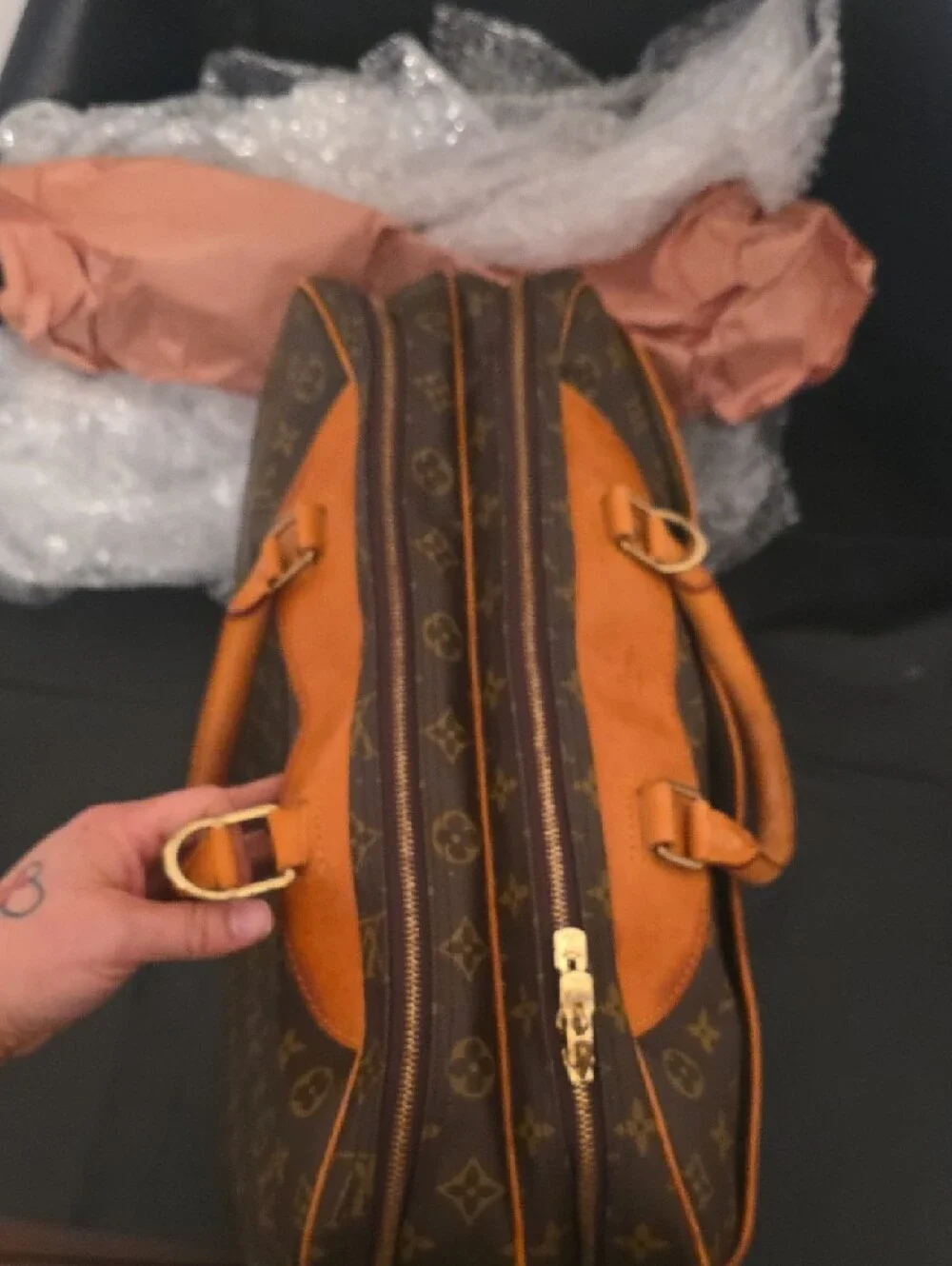 Vintage Louis Vuitton Brown Monogram Canvas Dual Compartment Luggage